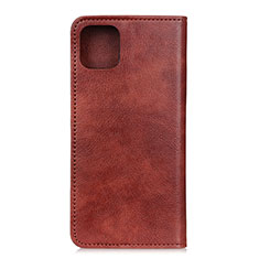 Leather Case Stands Flip Cover L08 Holder for Samsung Galaxy A71 5G Brown
