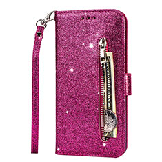 Leather Case Stands Flip Cover L08 Holder for Samsung Galaxy S20 Ultra 5G Hot Pink