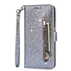 Leather Case Stands Flip Cover L08 Holder for Samsung Galaxy S20 Ultra Silver