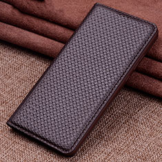 Leather Case Stands Flip Cover L08 Holder for Xiaomi Mi 10 Brown