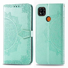Leather Case Stands Flip Cover L08 Holder for Xiaomi Redmi 10A 4G Matcha Green