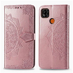 Leather Case Stands Flip Cover L08 Holder for Xiaomi Redmi 10A 4G Rose Gold