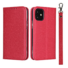 Leather Case Stands Flip Cover L09 Holder for Apple iPhone 12 Mini Red