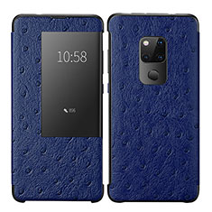 Leather Case Stands Flip Cover L09 Holder for Huawei Mate 20 Blue