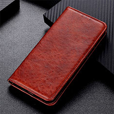 Leather Case Stands Flip Cover L09 Holder for Motorola Moto G 5G Brown
