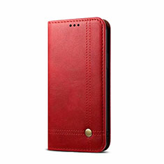 Leather Case Stands Flip Cover L09 Holder for OnePlus Nord Red