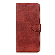 Leather Case Stands Flip Cover L09 Holder for Realme C11 Brown