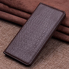 Leather Case Stands Flip Cover L09 Holder for Xiaomi Mi 10 Brown