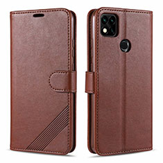 Leather Case Stands Flip Cover L09 Holder for Xiaomi Redmi 9 India Brown