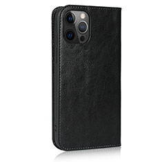 Leather Case Stands Flip Cover L10 Holder for Apple iPhone 12 Pro Black
