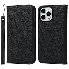 Leather Case Stands Flip Cover L10 Holder for Apple iPhone 13 Pro Max Black