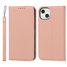 Leather Case Stands Flip Cover L10 Holder for Apple iPhone 13 Rose Gold