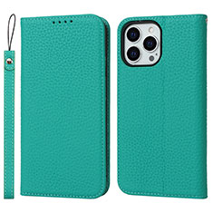 Leather Case Stands Flip Cover L10 Holder for Apple iPhone 14 Pro Max Green