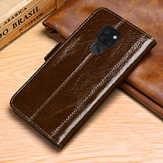 Leather Case Stands Flip Cover L10 Holder for Huawei Mate 20 Brown