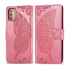 Leather Case Stands Flip Cover L10 Holder for Motorola Moto G9 Plus Pink