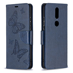 Leather Case Stands Flip Cover L10 Holder for Nokia 2.4 Blue