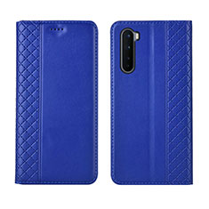 Leather Case Stands Flip Cover L10 Holder for OnePlus Nord Blue
