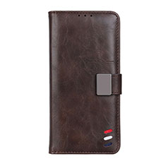 Leather Case Stands Flip Cover L10 Holder for Realme V5 5G Brown