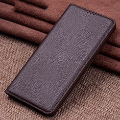 Leather Case Stands Flip Cover L10 Holder for Xiaomi Mi 10 Brown