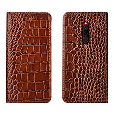 Leather Case Stands Flip Cover L10 Holder for Xiaomi Redmi 8 Orange