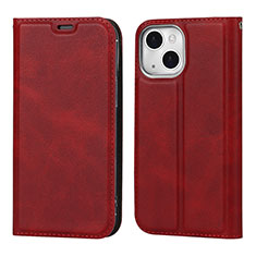 Leather Case Stands Flip Cover L11 Holder for Apple iPhone 13 Mini Red