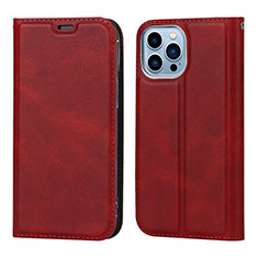 Leather Case Stands Flip Cover L11 Holder for Apple iPhone 13 Pro Max Red