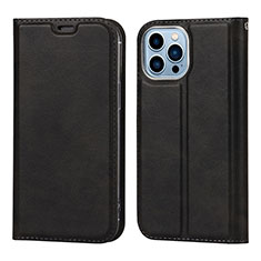 Leather Case Stands Flip Cover L11 Holder for Apple iPhone 14 Pro Black