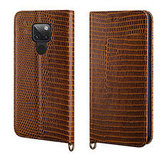 Leather Case Stands Flip Cover L11 Holder for Huawei Mate 20 Brown