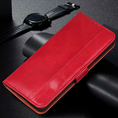 Leather Case Stands Flip Cover L11 Holder for Huawei Y7p Red