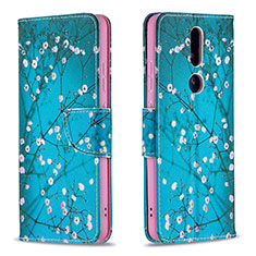 Leather Case Stands Flip Cover L11 Holder for Nokia 2.4 Cyan