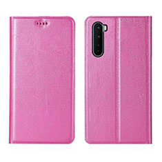 Leather Case Stands Flip Cover L11 Holder for OnePlus Nord Pink