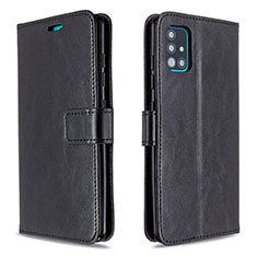 Leather Case Stands Flip Cover L11 Holder for Samsung Galaxy A51 5G Black