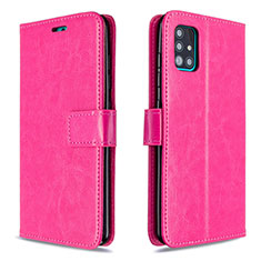 Leather Case Stands Flip Cover L11 Holder for Samsung Galaxy A51 5G Hot Pink