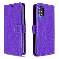 Leather Case Stands Flip Cover L11 Holder for Samsung Galaxy A51 5G Purple