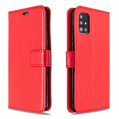 Leather Case Stands Flip Cover L11 Holder for Samsung Galaxy A51 5G Red
