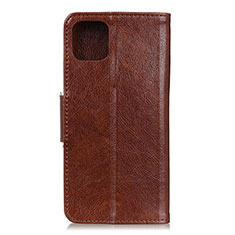 Leather Case Stands Flip Cover L11 Holder for Samsung Galaxy A71 4G A715 Brown