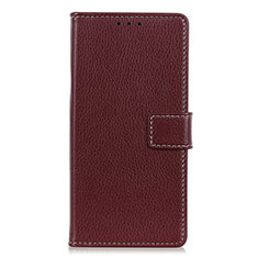 Leather Case Stands Flip Cover L11 Holder for Samsung Galaxy S20 FE 4G Brown