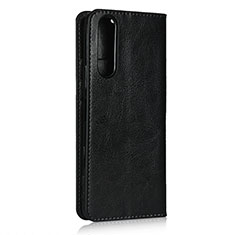 Leather Case Stands Flip Cover L11 Holder for Sony Xperia 5 II Black