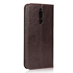 Leather Case Stands Flip Cover L11 Holder for Xiaomi Redmi 8 Brown