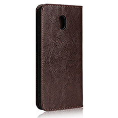 Leather Case Stands Flip Cover L11 Holder for Xiaomi Redmi 8A Brown