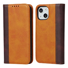 Leather Case Stands Flip Cover L12 Holder for Apple iPhone 13 Brown