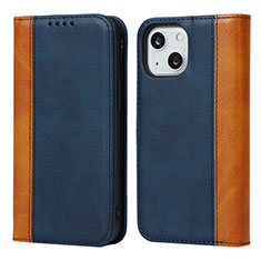 Leather Case Stands Flip Cover L12 Holder for Apple iPhone 13 Mini Blue