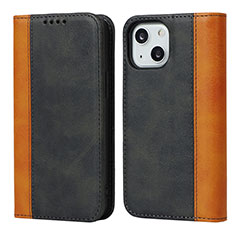 Leather Case Stands Flip Cover L12 Holder for Apple iPhone 14 Black