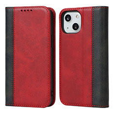 Leather Case Stands Flip Cover L12 Holder for Apple iPhone 14 Plus Red