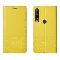 Leather Case Stands Flip Cover L12 Holder for Huawei Honor 9C Yellow