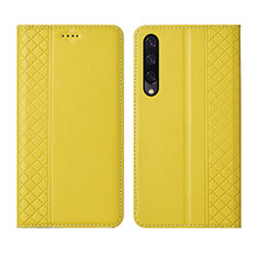 Leather Case Stands Flip Cover L12 Holder for Huawei Honor 9X Pro Yellow