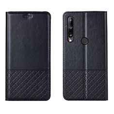 Leather Case Stands Flip Cover L12 Holder for Huawei Y7p Black