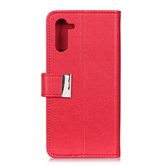 Leather Case Stands Flip Cover L12 Holder for Realme 6 Pro Red