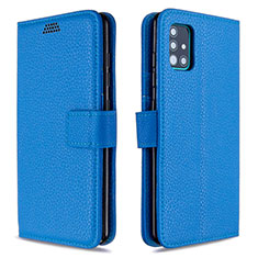 Leather Case Stands Flip Cover L12 Holder for Samsung Galaxy A51 5G Sky Blue