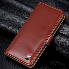Leather Case Stands Flip Cover L12 Holder for Samsung Galaxy M31 Brown
